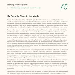 Superb My Favorite Place In The World Essay Example