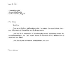 Cool Resignation Letter