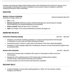 Outstanding Internship Resume Examples Template How To Write Yours Example
