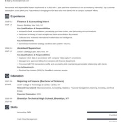 Very Good Resume For Internship Template Guide Examples