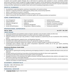 Worthy Logistics Manager Resume Examples Template With Job Winning Tips