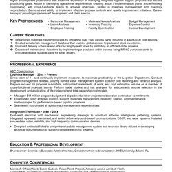 Senior Logistic Management Resume Logistics Manager Example Examples Sample Template Coordinator Objective
