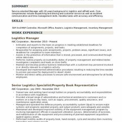 Logistics Manager Resume Samples Example Supply Chain