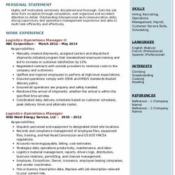 Great Logistics Operations Manager Resume Samples