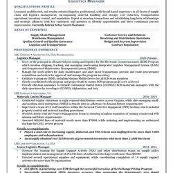 Wizard Logistics Manager Resume Examples