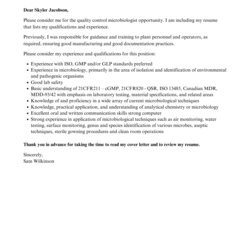 Great Quality Control Microbiologist Cover Letter Velvet Jobs Template