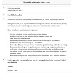 Clinical Microbiologist Cover Letter Velvet Jobs