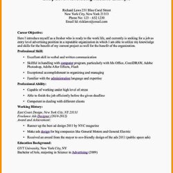 Spiffing First Job Resume Objective Examples Free