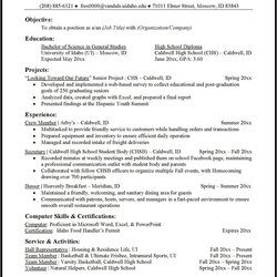 Tremendous Sample Objective For Resume First Job Example Gallery