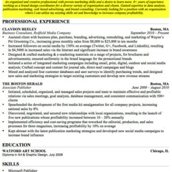 The Highest Quality Standard Job Objective Resume Professional Career Sample