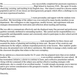 High School Recommendation Letter Samples Free Templates Student Sample Letters Teacher For