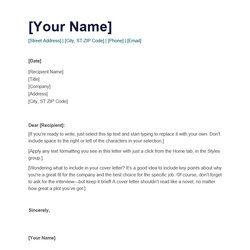 Worthy Cover Letter Template Free