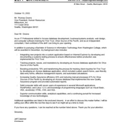 It Cover Letter Employment Example Resume Recommendation Professional