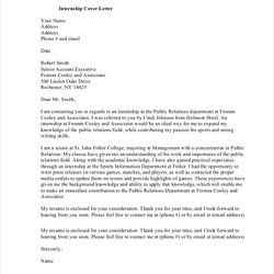 Exceptional Free Sample Professional Cover Letter Templates In Ms Word Internship