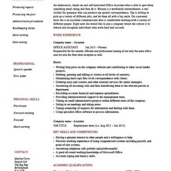 Very Good Office Assistant Resume Administration Example Best Sample Examples Job Staff Template Work Samples