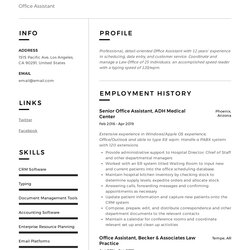 Superior Office Assistant Resume Writing Guide Templates Sample Modern Samples Lisa Thomson