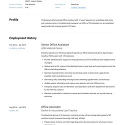Admirable Office Assistant Resume Example