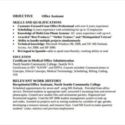 Perfect Free Sample Office Assistant Resume Templates In Ms Word