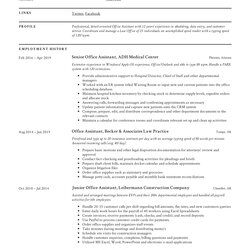 Fine Office Assistant Resume Writing Guide Templates Sample Samples Lisa Thomson