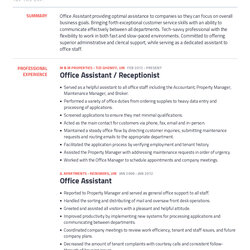 Sterling Office Assistant Resume Example With Content Sample Examples