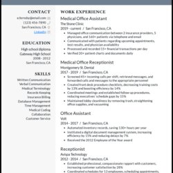 Great Office Assistant Resume Examples Built For Medical Example