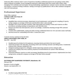 Office Assistant Resume Sample Writing Tips Example
