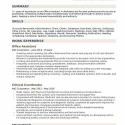 Cool Office Assistant Resume Samples Example Working
