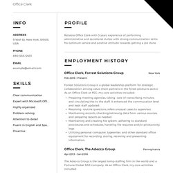 Tremendous Office Clerk Resume Examples That You Should Know