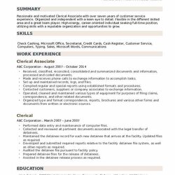 Clerical Resume Samples Position Example Entry Level Administrative School