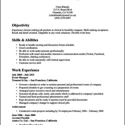 Magnificent Office Clerical Resume Free Samples Examples Format