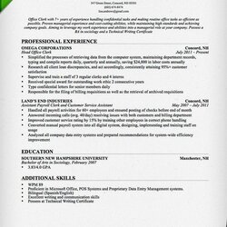 Worthy Best Clerical Resumes Images On Sample Resume Office Clerk Templates Assistant Examples Administrative