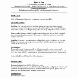 Excellent Employment Objective Examples For Resume In