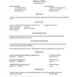 Supreme Free Sample High School Student Resume Templates In Ms Word Objective