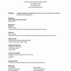 Resume Objective For Teacher With No Experience Template