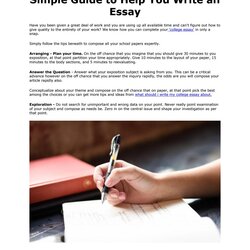 Perfect Simple Guide To Help You Write An Essay By Page