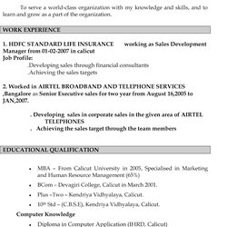 Matchless Resume Format Sample Letter Cover Good Portfolio Job Suitable Prepare Finding Own
