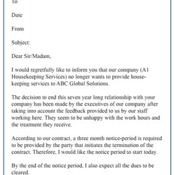 Capital Cancellation Letter Template Of Contract Format Sample Example Termination Clause Word