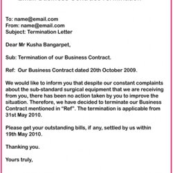 Exceptional Business Contract Termination Letter Samples Agreement Contracts Email