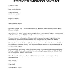 Out Of This World Letter Termination Contract