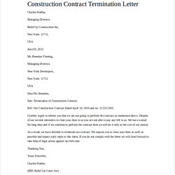 Great Employee Contract Termination Letter Template Collection Construction