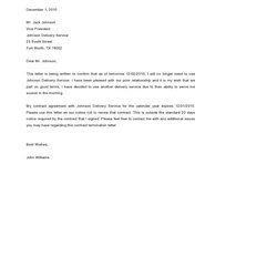 Fine Contract Termination Letter Template Free Graphic Design Templates Resignation Example Sample Lettering