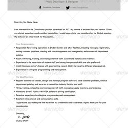 Admirable Resume Cover Letter By
