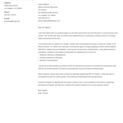 Cool How To Format Cover Letter For An Internship Source Template Modern