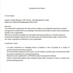 Fine Email Cover Letter Examples Format Sample Formal