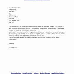 Sublime Self Introduction Letter Sample Example Document Template Job