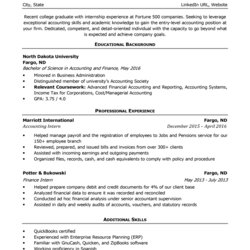 Very Good Accounting Resume Objective Entry Level Sample