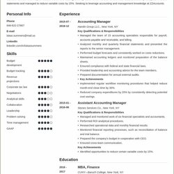 Outstanding Sample Accounting Manager Resume Objective Example Gallery