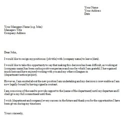 Letter Of Resignation Template Word Free Download Excel Templates