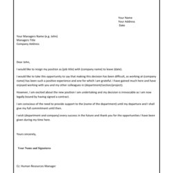 Resignation Letter Template In Word And Formats Irrevocable Managers