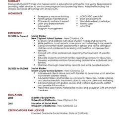 Fine Social Worker Resume Examples Services Samples Objective Templates Sample